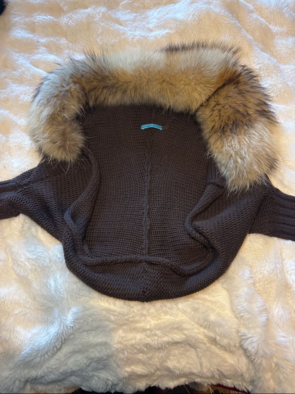 Alice + Olivia Faux Fur Shrug